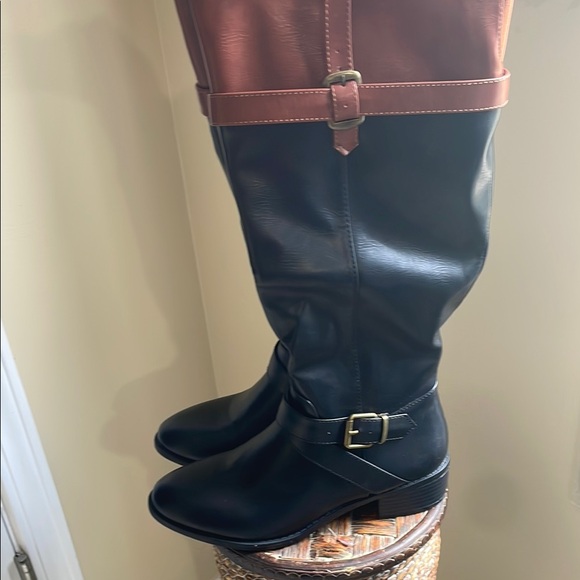 Rampage Shoes - Black and Brown Rampage Knee-High Boots